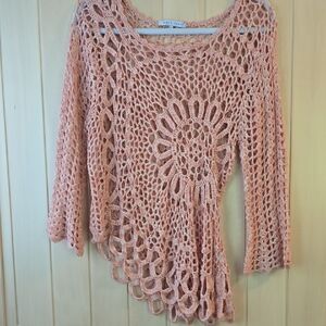 Tempo Paris Coral Crochet Knit Top